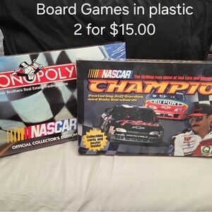 NASCAR Champion and Monopoly Board Game Set - Black, Red, and Blue